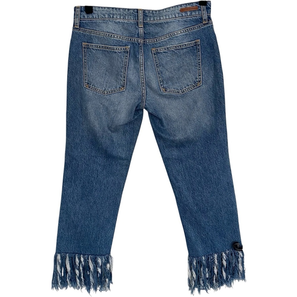 Anthropologie Pilcro Hyphen Fringe Crop Jeans Raw Hem Boyfriend 27 - Picture 3 of 15